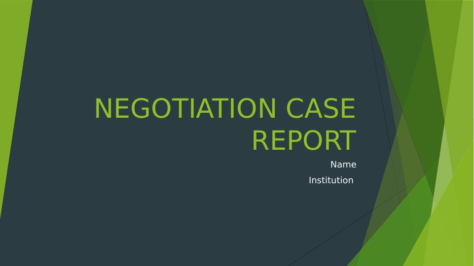 free negotiation case study
