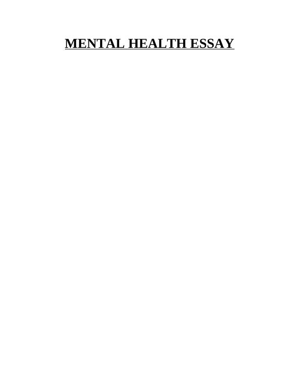 (solved)Mental Health Essay_1