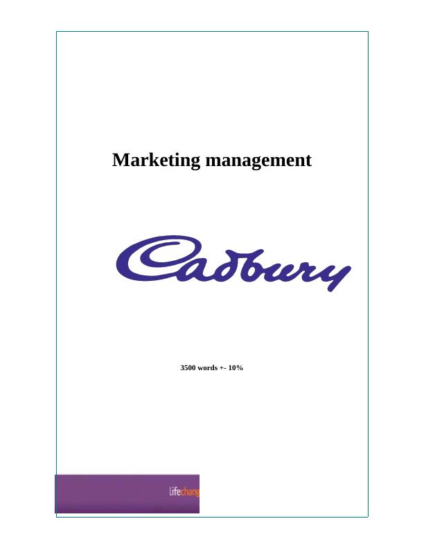 Assignment: Marketing Management on Cadbury_1