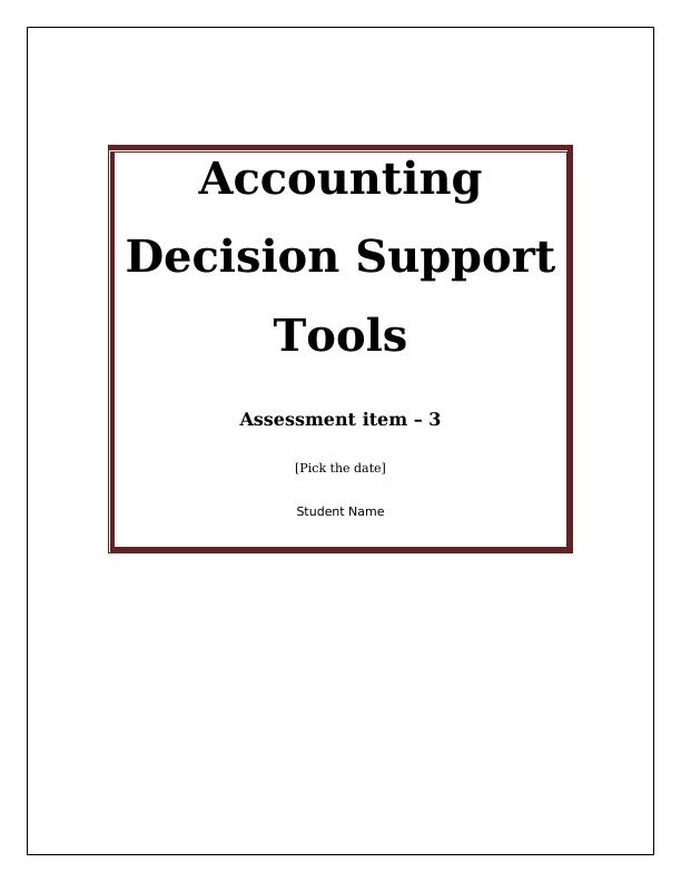 Accounting Decision Support Tools- Doc_1