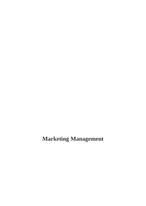 Marketing Management: Adidas Marketing Plan_1