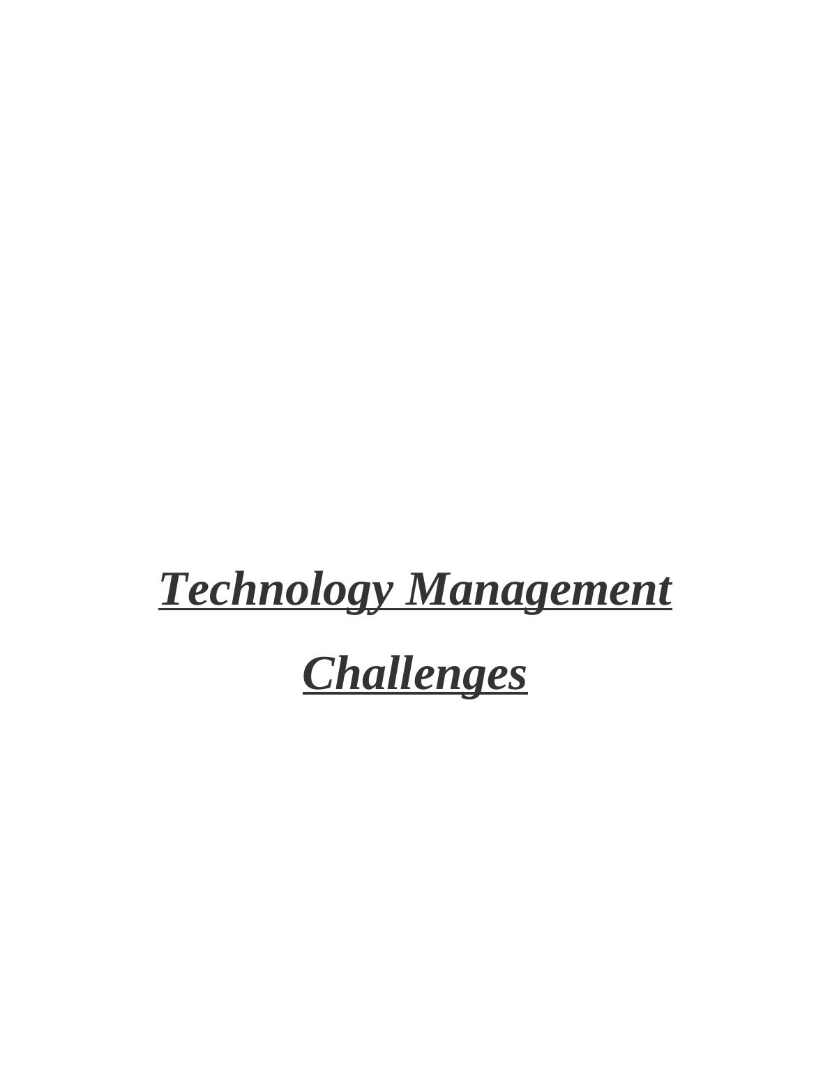 assignment on management of technology