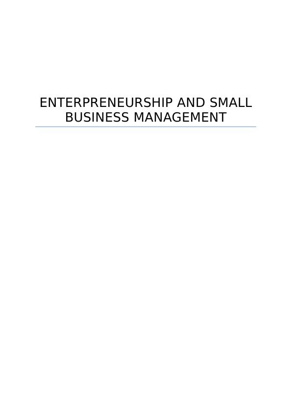 Entrepreneurship and Small Business Management_1
