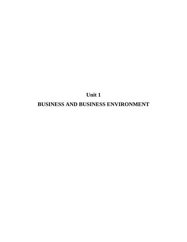 Unit 1 Business and Business Environment - Volkswagen Report_1