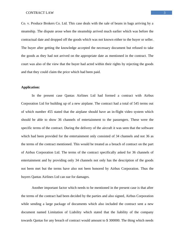 Contract Law - Case Study Of Airbus Corporation Ltd | Breach Of Terms_4