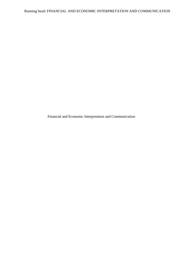 Financial and Economic Interpretation and Communication Assignment 2022_1