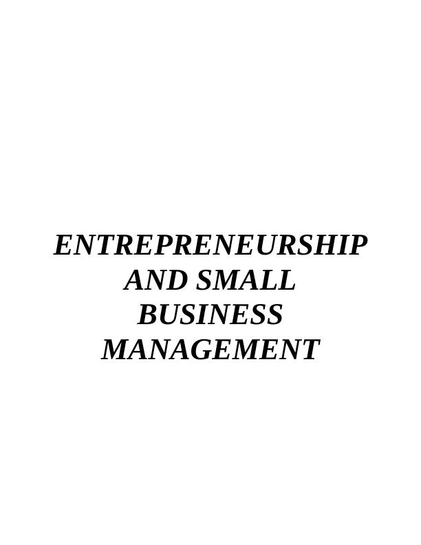 Entrepreneurship and Small Business Management - Assignment (doc)_1