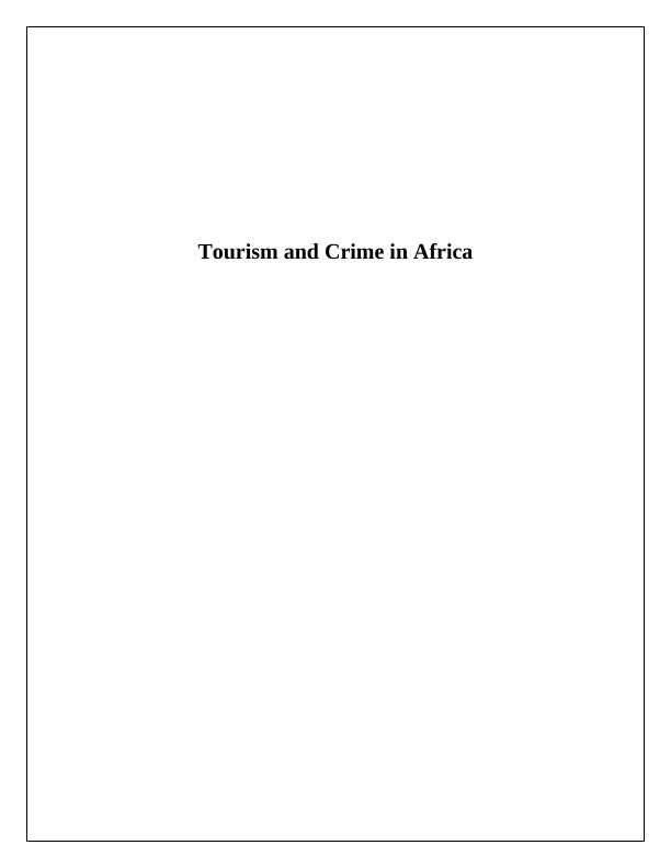 Tourism and Crime in Africa_1