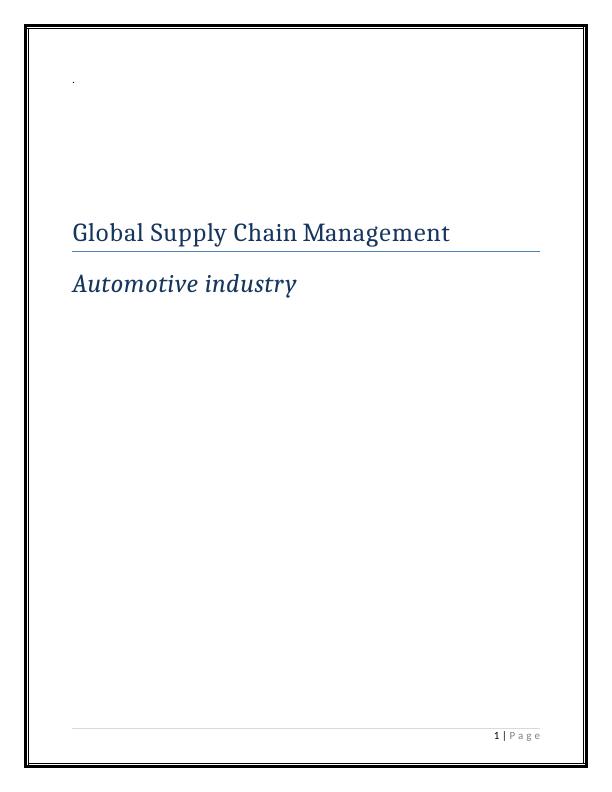 Supply Chain Management in Automotive Industry_1