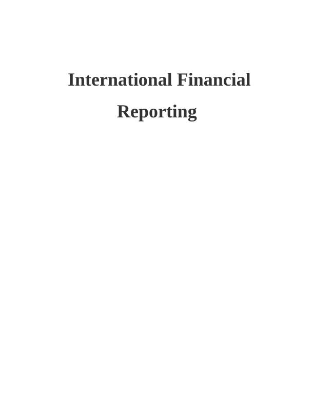 International Financial Reporting - IFRS Sample Assignment