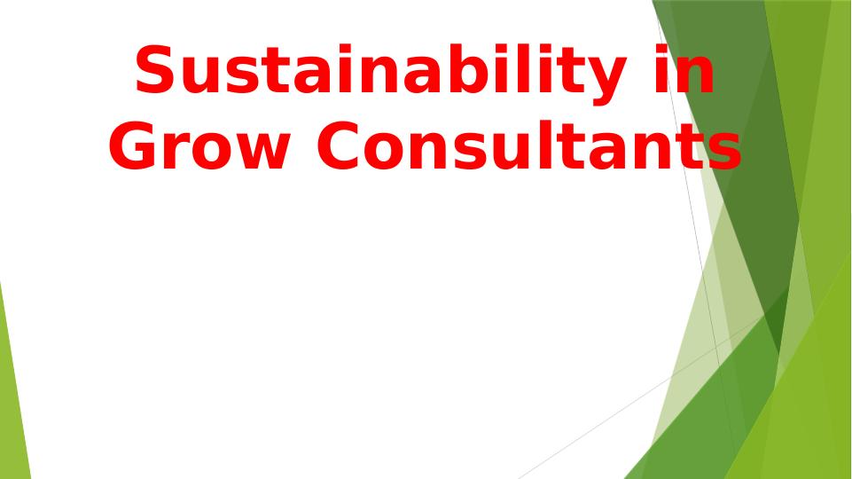 Sustainability in Grow Consultants: Training on Sustainability Policy and Procedure_1