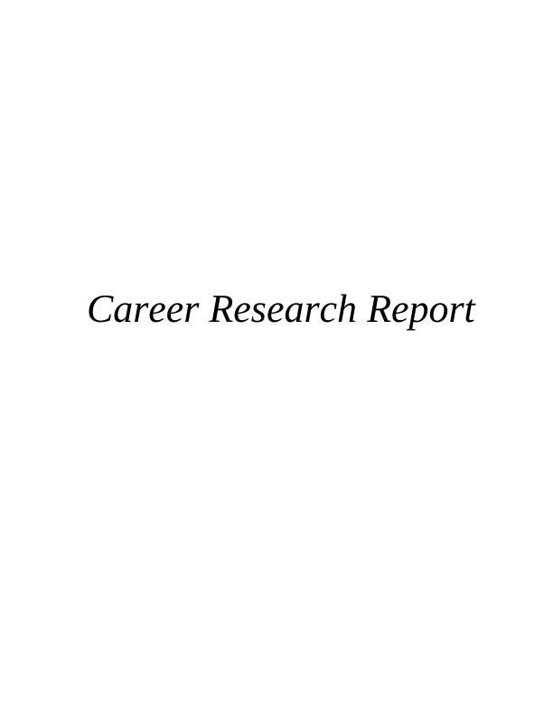 Career Research Report_1