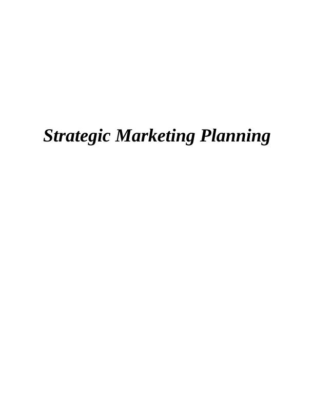Strategic Marketing Planning for Tesco plc_1