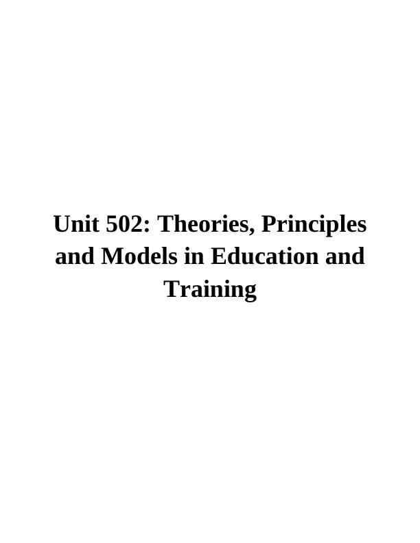Theories, Principles, and Models of Learning and Communication_1