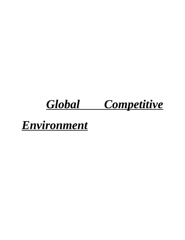 Global Competitive Environment - Assignment_1