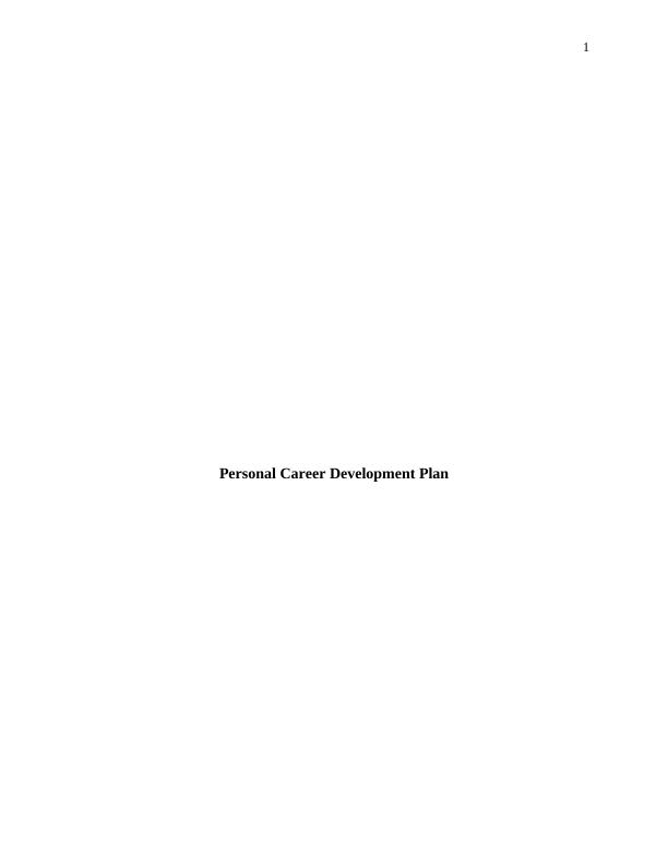 Personal Career Development Plan Introduction_1
