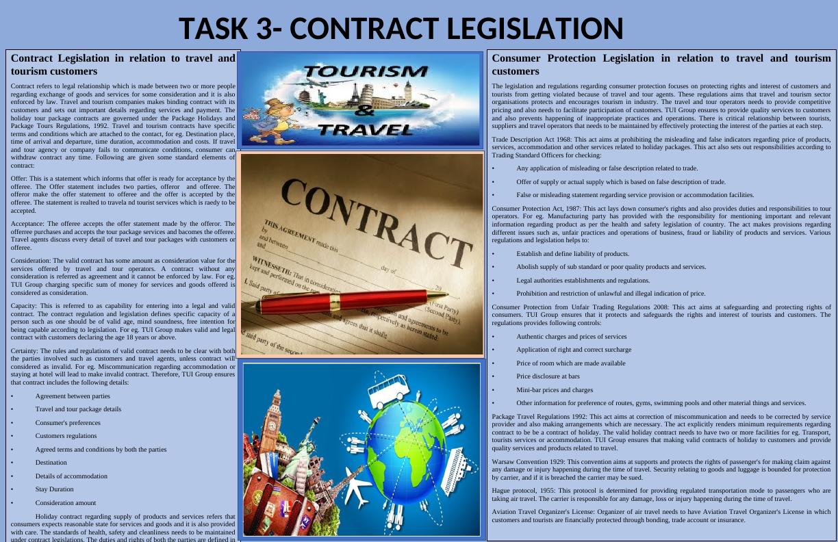 Contract Legislation in Travel and Tourism_1