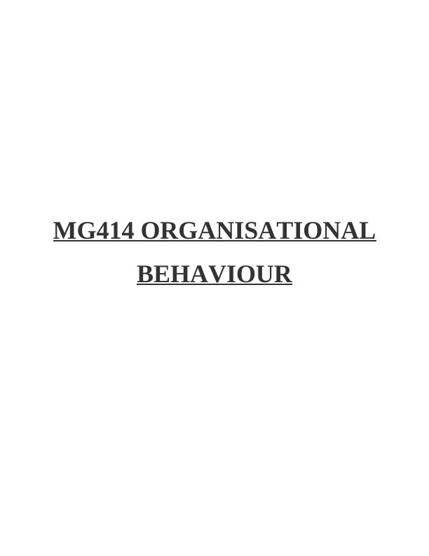 Organisational Behaviour: Role of Culture in Sainsbury_1