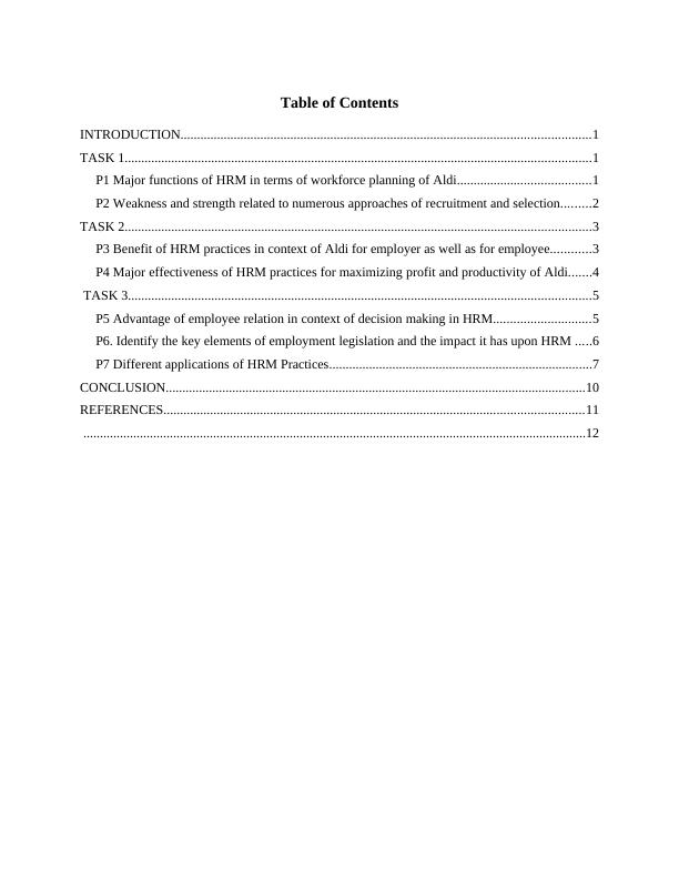 HRM in Workforce Planning of Aldi : Report_2