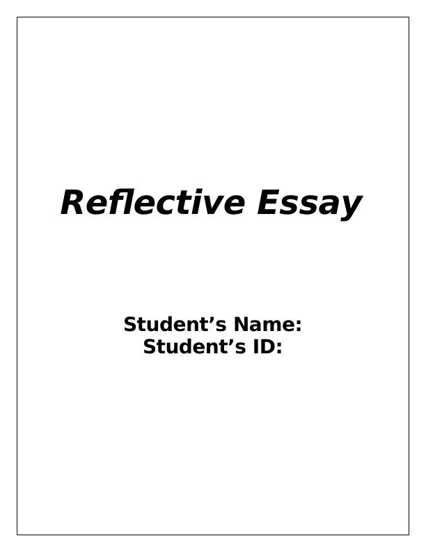 Reflective Essay on Team Building Activities_1