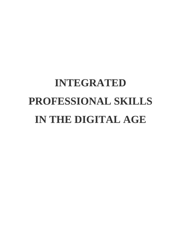 Integrated Professional Skills in the Digital  Age Assignment_1