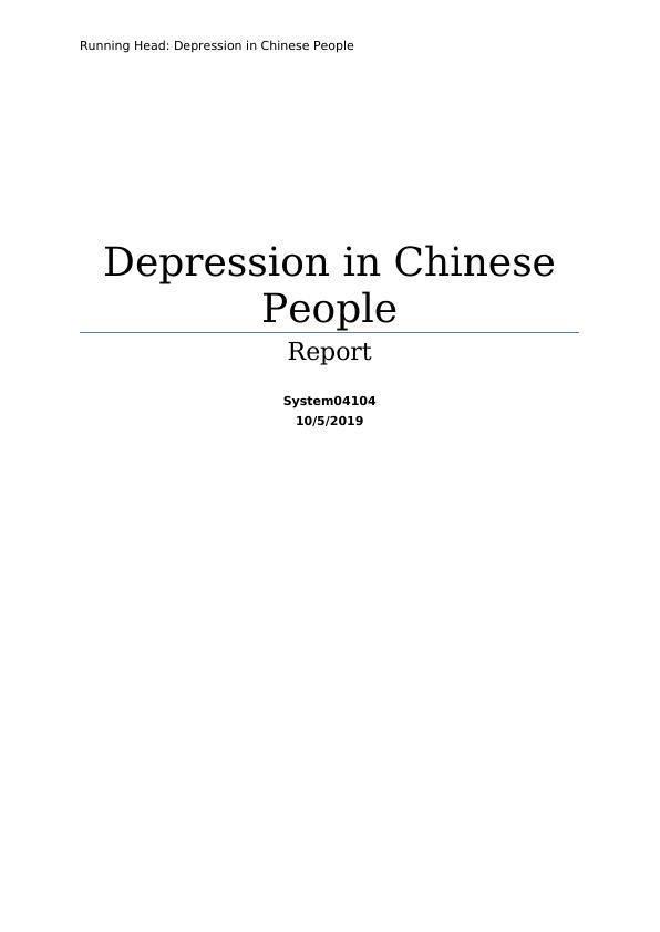 Depression in Chinese People: Role of Primary Healthcare and Nurses_1