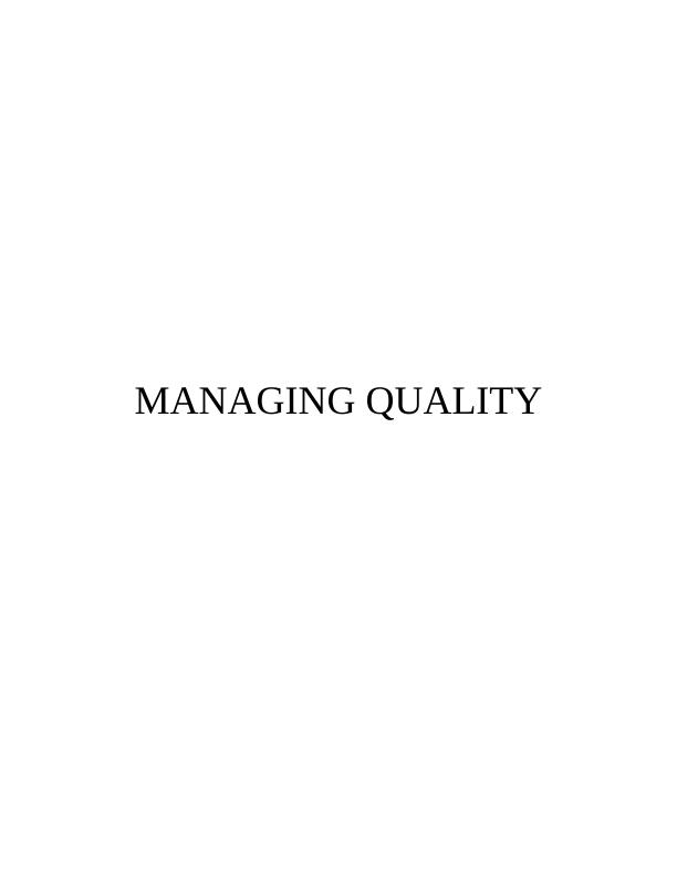 MANAGING QUALITY INTRODUCTION 1 TASK 11 1.1 Role of external agencies to set standard of quality services in health and social care_1