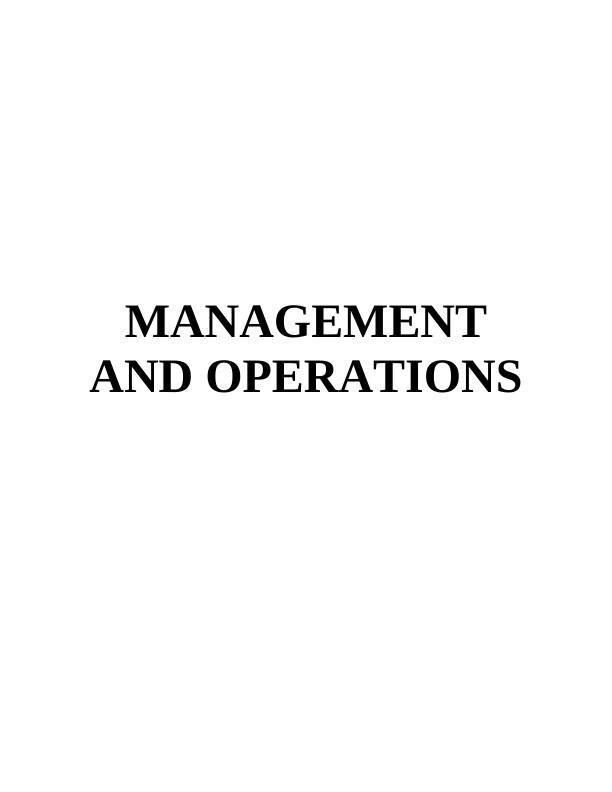 Management and Operations Assignment - Uber company_1