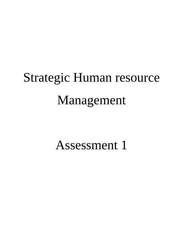 Strategic Human Resource Management: Individual Performance Related Pay_1