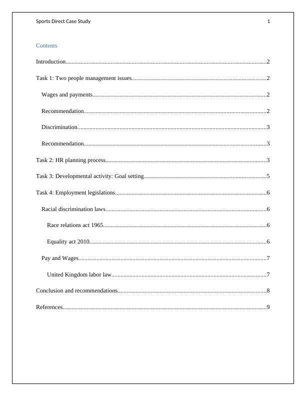 Human resource management Case study (Sports Direct)
