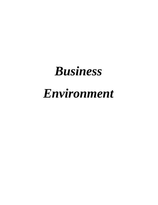 Project Report on Business Environment - Sainsbury_1