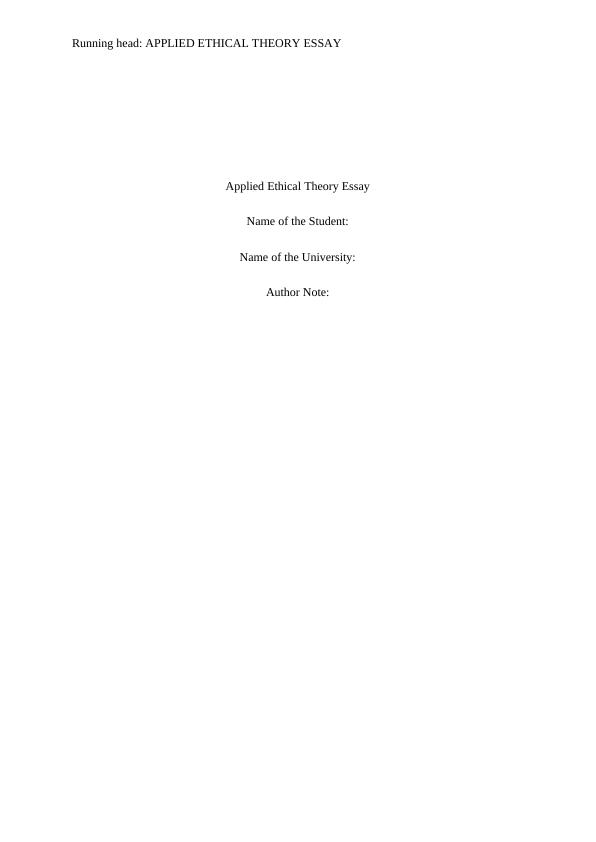 Applied Ethical Theory Essay_1