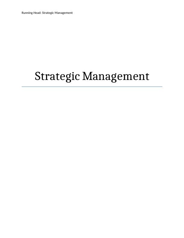 Assignment on Strategic Management in Organization_1