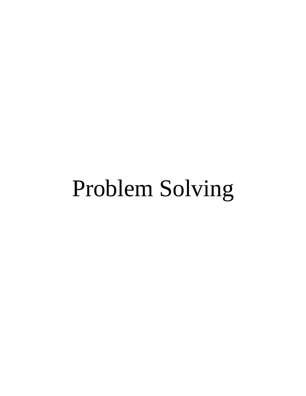 problem solving theory pdf