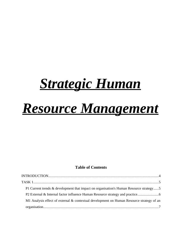 strategic human resource management dissertation