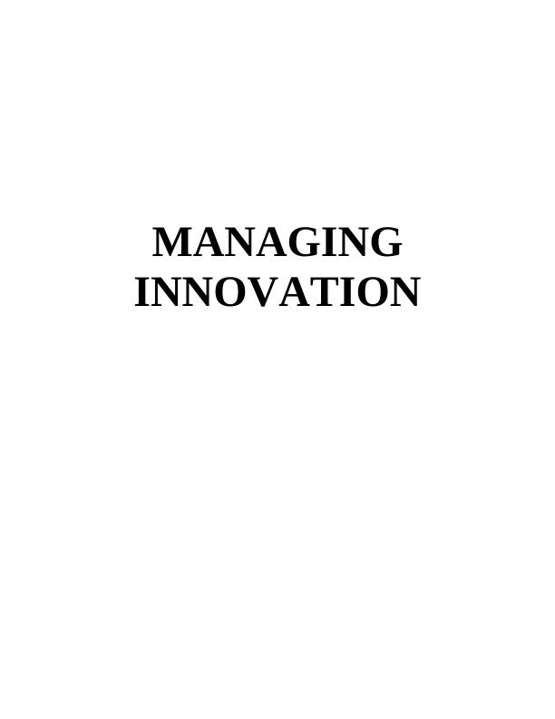Innovation Management: Sample Assignment_1