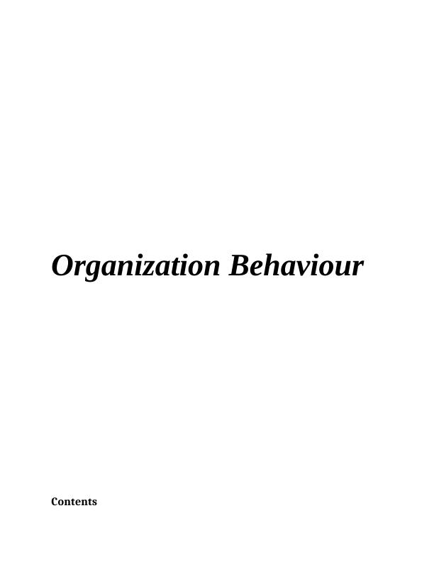 Organization Behaviour Assignment (OB) - A David co. ltd_1
