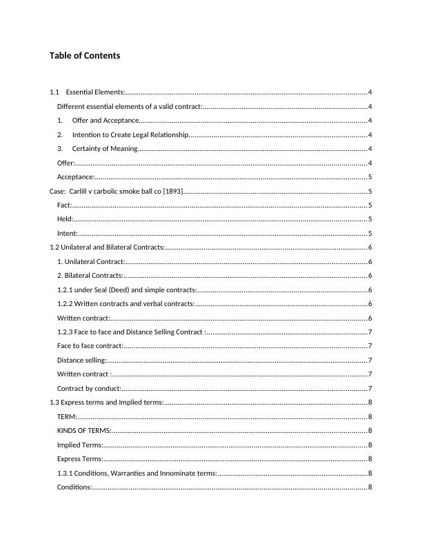 Essential Elements, Unilateral and Bilateral Contracts, Express and ...