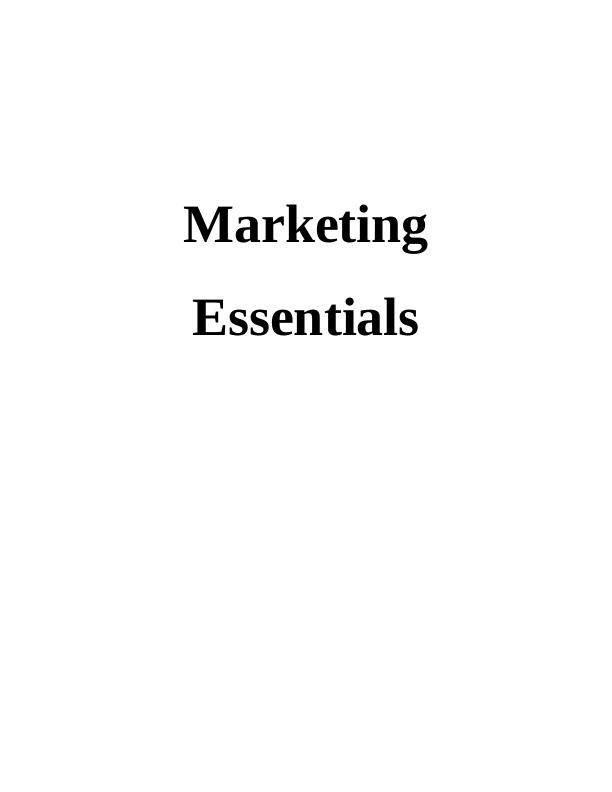 Importance of Marketing : Assignment_1