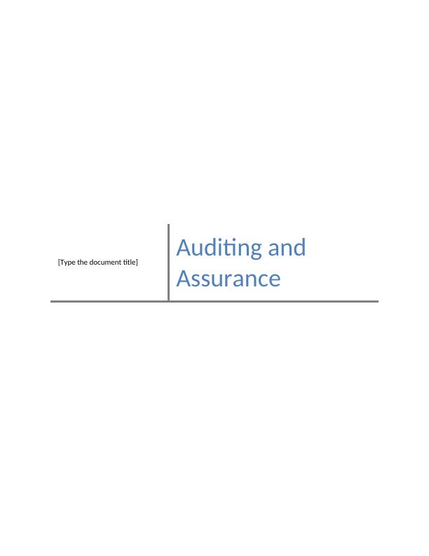 Auditing and Assurance: Analysis of Key Audit Matters in Australian Banking Companies_1