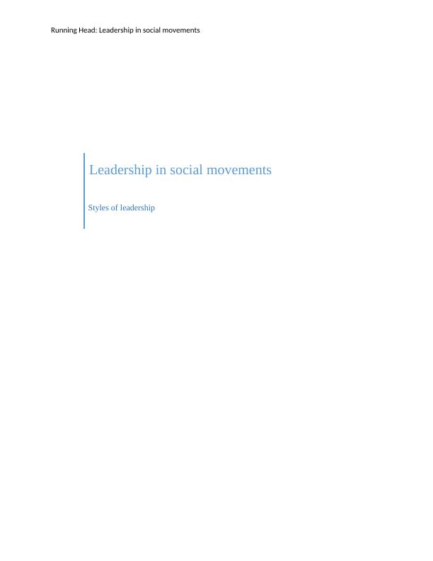 Leadership Assignment: Social Movements_1