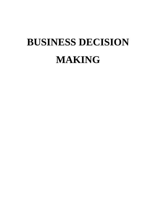 Business Decision Making Introduction_1