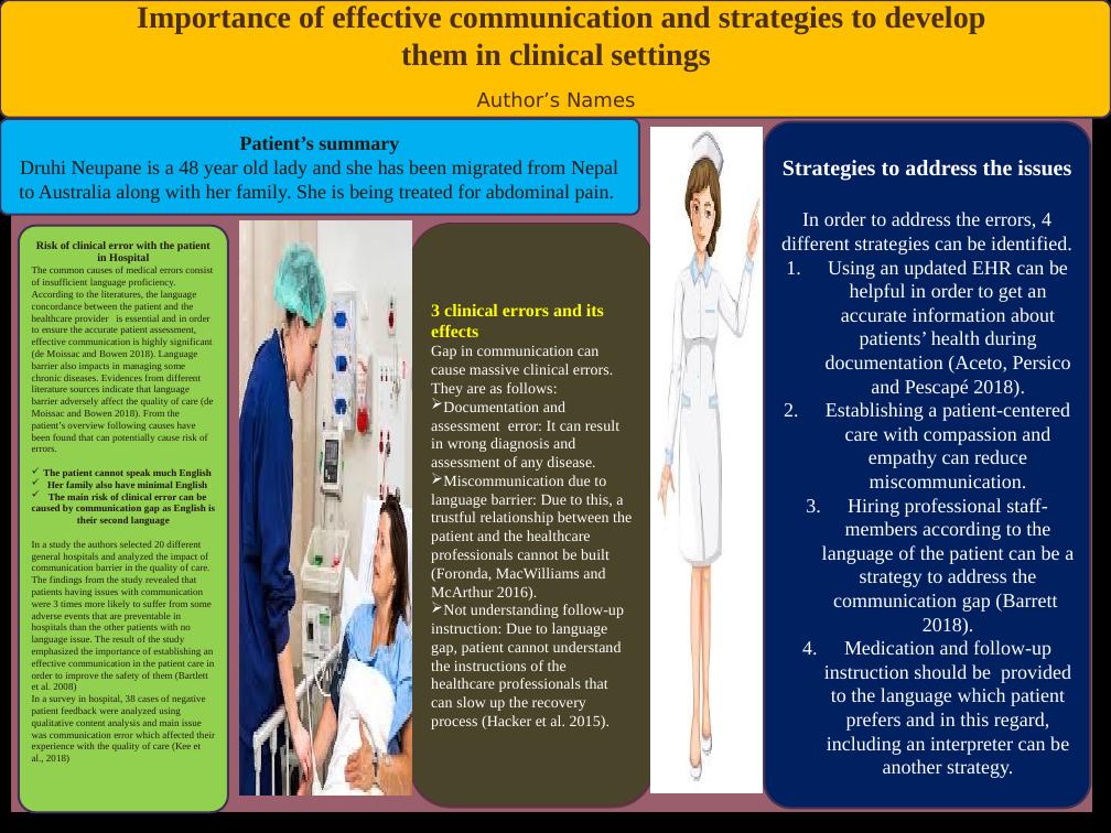 Importance of Effective Communication and Strategies in Clinical Settings_1