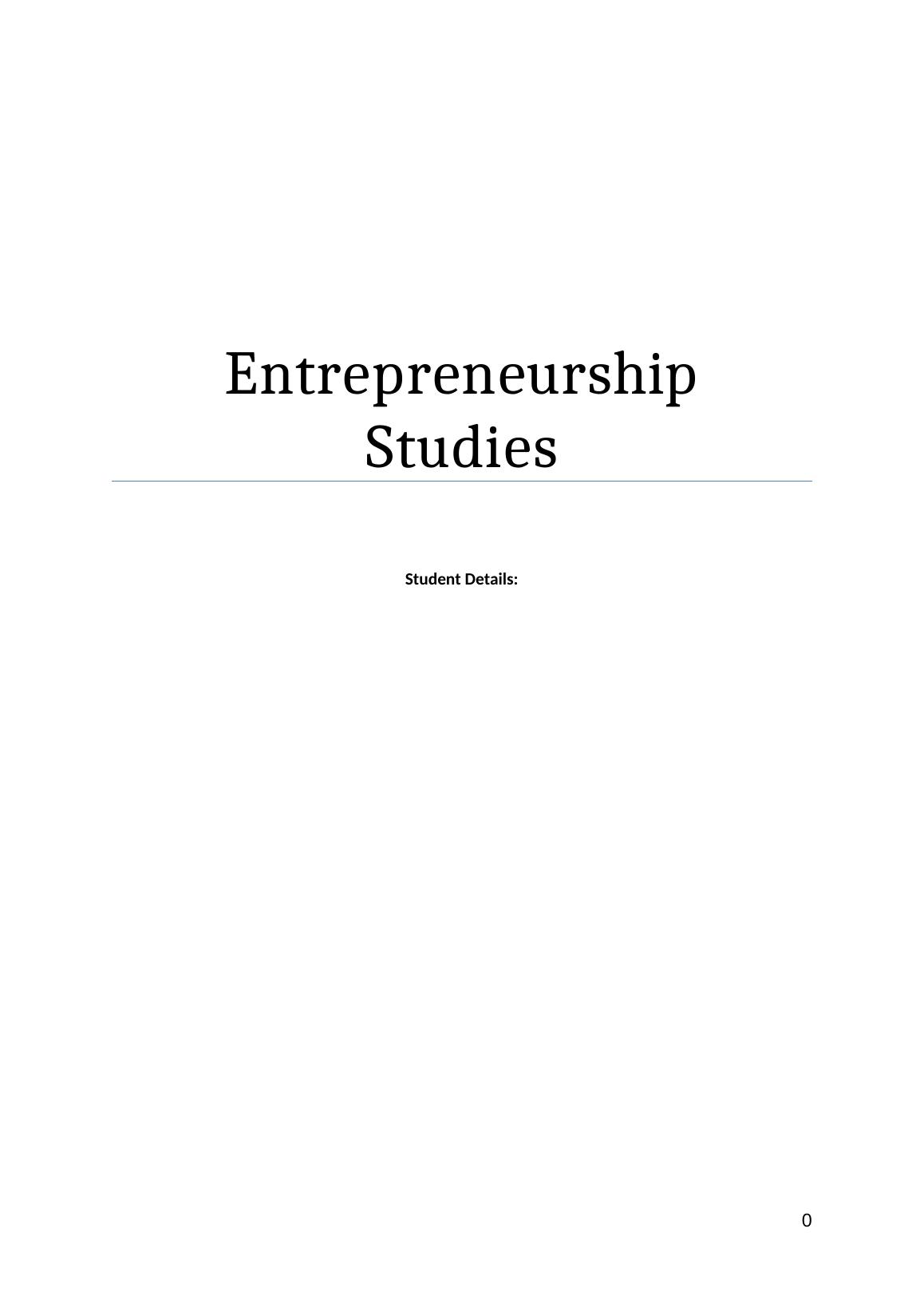 Entrepreneurship Studies docx.