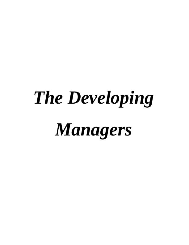 Assignment : The Developing Managers_1