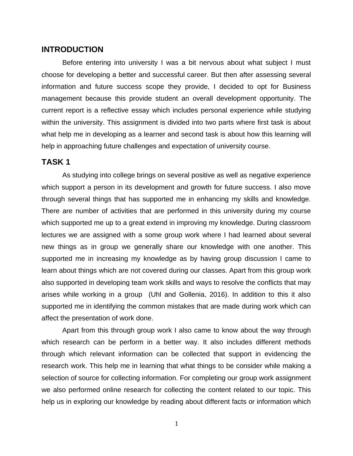 Reflective Essay - Personal Experience Studying in University_3