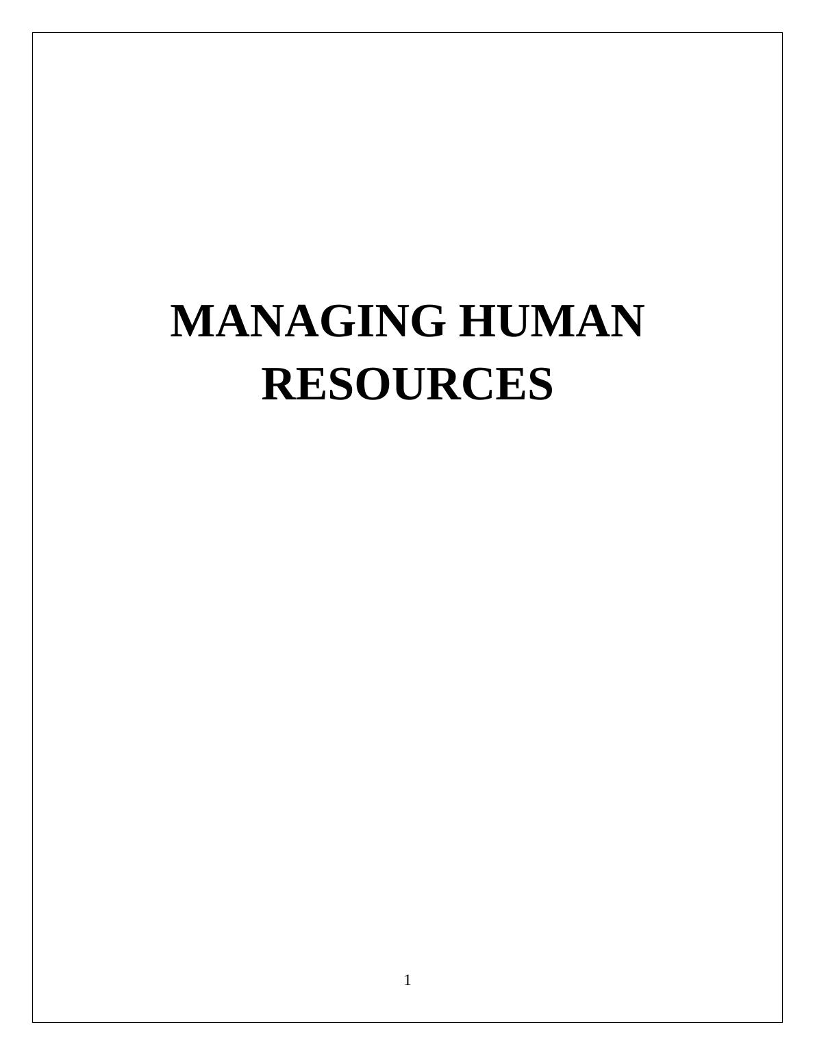 assignment on human resources