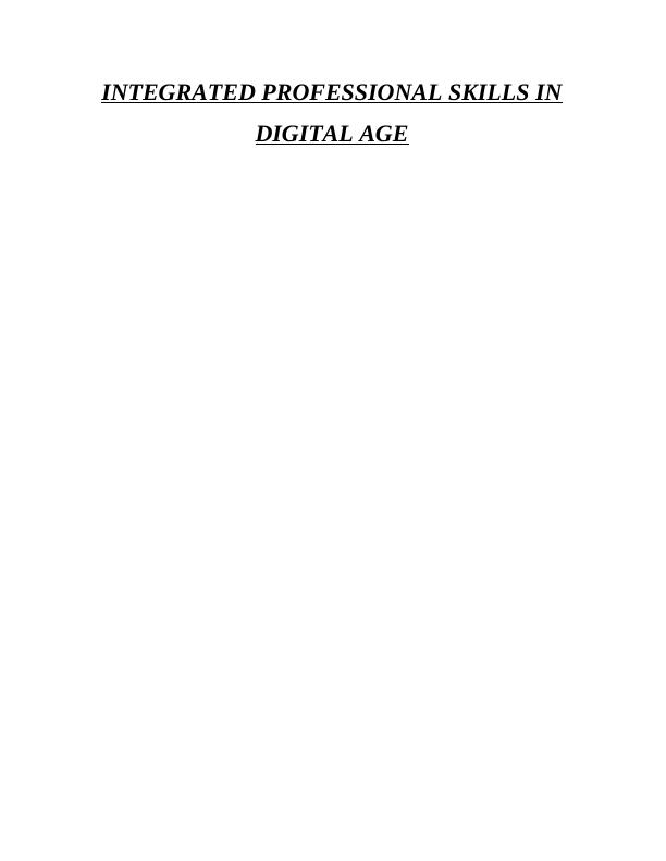 Integrated Professional Skill in Digital Age : Assignment_1