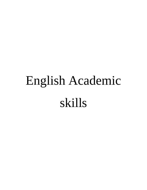 English Academic Skills: Assignment_1
