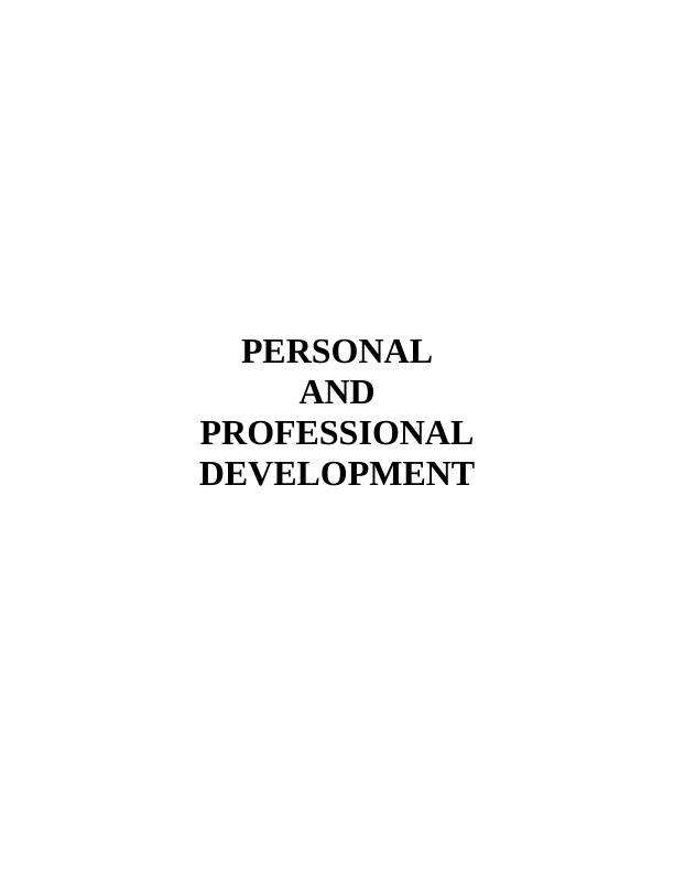 Aspect of Personal and Professional Development : Report_1